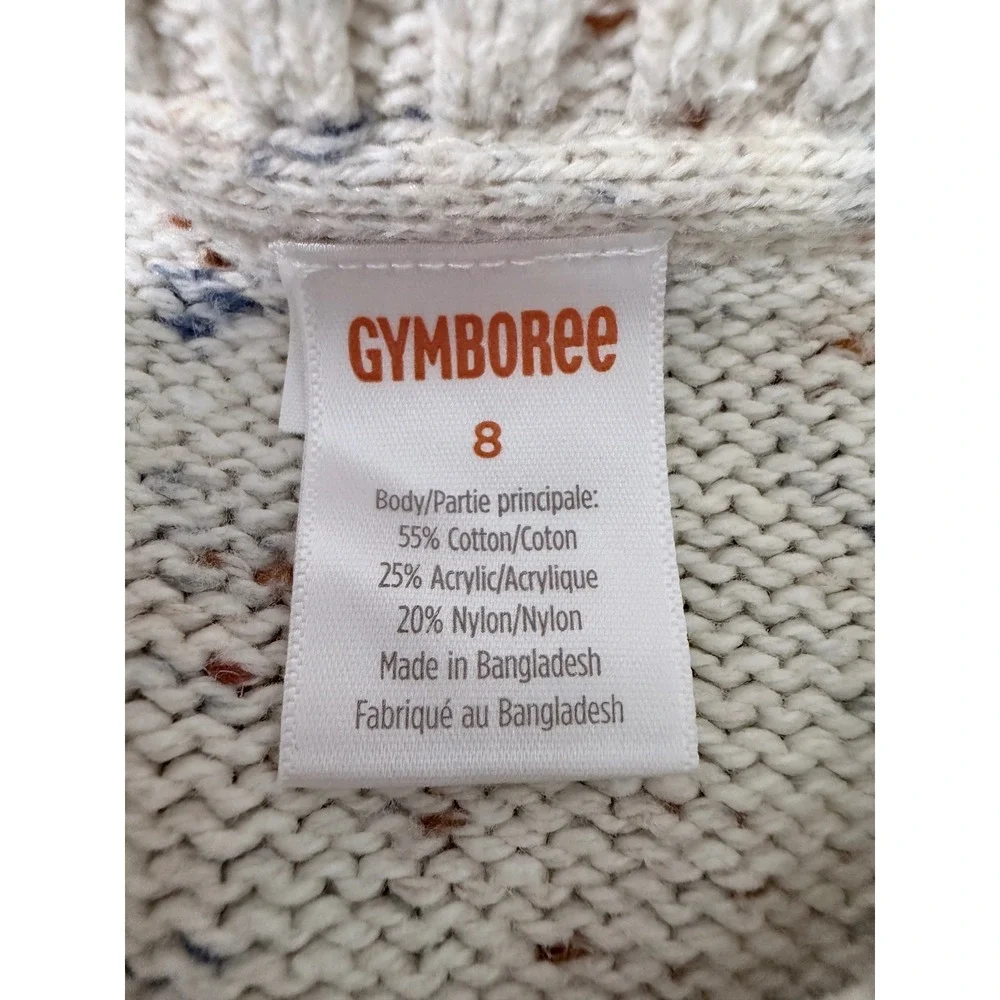 Gymboree Kids Size 8 Cream Oatmeal Cable Knit Confetti Fleck Mock Neck Sweater